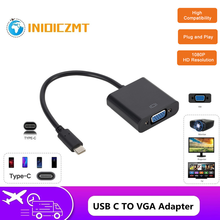 INIOICZMT USB C to Female VGA Adapter Cable USBC USB3.1 to VGA Adapter for Macbook 12 inch Chromebook Pixel Lumia 950XL Hot Sale 2024 - buy cheap