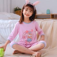 Conjunto de pijama de algodão para meninos e meninas, roupas de manga curta para bebês, pijama para crianças 2024 - compre barato