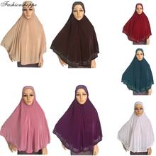Bufanda de Hijab grande para mujeres musulmanas, pañuelo islámico de cobertura completa para oración, Niqab, Burqa larga, ropa árabe Abaya, Amira de Oriente Medio 2024 - compra barato