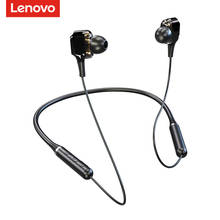 Lenovo qe66 v5.0 sem fio neckband bluetooth fones de ouvido quatro alto-falantes estéreo magnético in-ear esportes fones de ouvido para todos os telefones 2024 - compre barato