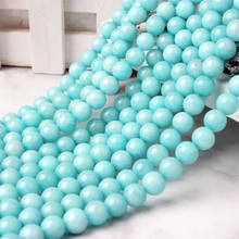 LanLi-Cuentas sueltas de amazonita azul cielo Natural para fabricación de joyas, accesorios para collar y pulsera, 4/6/8/10/12mm 2024 - compra barato