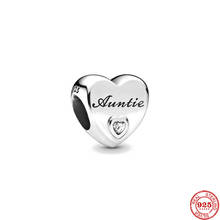 New Original heart shape auntie diy bead charm fit european  charms bracelet bangles diy jewelry P323 2024 - buy cheap