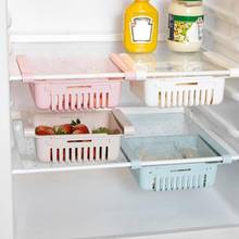Organizador para refrigerador da cozinha, ajustável, extensível, camada de espaçador fresca, prateleira de armazenamento, cesta de gaveta, gavetas 2024 - compre barato
