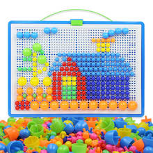 296 шт гриб пазл для ногтей игра-головоломка креативная мозаика Pegboard Развивающие игрушки для детей головоломка коробка Детские игрушки 2024 - купить недорого