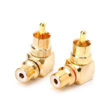 2X Brass RCA Right Angle Male To Female Gold Plated Connector 90 Degree Adapters  2024 - buy cheap