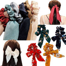 Fashion Wome’s Silk Scrunchie For Ponytail Girls Flower Hair Scarf Bow Headband Elastic Hair Rubber Bands Chouchou Accessoires 2024 - buy cheap