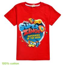 boys girls red shirt cartoon super zings t-shirts costume kids toddler clothing boy t shirt superzings comfortable kids clothes 2024 - buy cheap