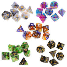 Dados de jogo polihedral, dados duplo cores para jogo de mesa, dungeons & dragons, d20 d12 d10 d8 d6 d4 2024 - compre barato