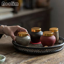 Botella de almacenamiento de té Puer Simple de cerámica, Mini frasco de especias sellado creativo con tapa de aleación, bote portátil de viaje de Kung Fu 2024 - compra barato