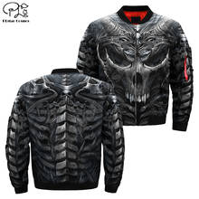 Mens Unisex 3d Bomber Jackets trippy skull head Print zipper Flight Jacket casual unisex Harajuku women Streetwear thick coat 2024 - buy cheap