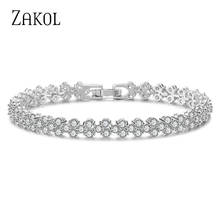 ZAKOL-pulsera de cadena romana de circonia cúbica para mujer, joyería de boda, novia, cristal, gran oferta, FSBP067 2024 - compra barato