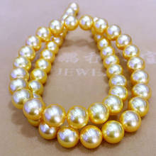 8-8.5 Akoya gold natural seawater pearl fine jewelry AAAA 18INCH 2024 - buy cheap