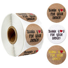 500pcs round thank you for your order sticker golden Heart Thanks for Shopping Small Shop Local Handmade Scrapbook sticker rolls 2024 - buy cheap