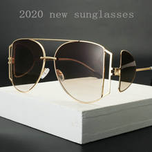 Óculos de sol quadrados de grandes dimensões das mulheres dos homens do vintage redondo hip hop punk óculos de sol de metal marca designer senhoras óculos de moda 2024 - compre barato