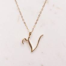 Cursive America English word Letter V Family name sign pendant chain Necklace tiny USA alphabet Initial Letter mom gift  jewelry 2024 - buy cheap