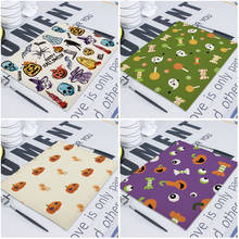 Horror Pumpkin Coasters Set Halloween Table Napkins Pad On The Table Table Mat 42*32Cm Linen Print Cup Pad Table Pad Dish Mat 2024 - buy cheap