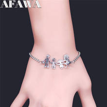 Family Mom Dad Daughter Son Stainless Steel Women Silver Color Chain Bracelets Jewelry brazalete mujer Christmas Gifts B523S01 2024 - buy cheap