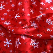 Tela satinada con estampado de copos de nieve para decoración navideña, tela de retales para cortinas, Material de bricolaje, 100cm x 150cm 2024 - compra barato