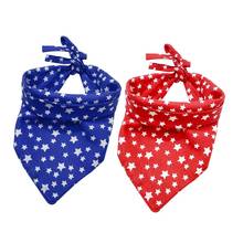 Pet Dog Bandana Dog Bibs Scarf Washable Cozy Cotton Red Blue Star Printing Puppy Kerchief Bow Tie Pet Grooming Accessories 2024 - buy cheap