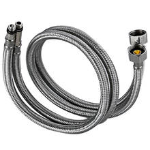 New Basin Dish Hot And Cold Water Inlet Pipe Pointed Hose Steel Wire Explosion-Proof Metal Plumbing Hoses 100cm 1/2' 2024 - buy cheap