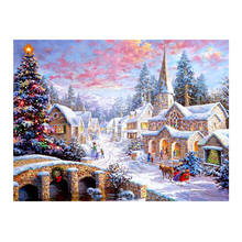 Inverno natal neve paisagem pintura diamante ponto cruz broca completa nova diy 5d casa decorativa scenic mosaico bordado 2024 - compre barato