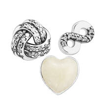 Infinite Love Petites Charm se adapta a collares de medallón originales de plata 925 para mujer, joyería de moda, cuentas para fabricación de joyas 2024 - compra barato
