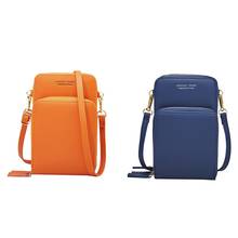 2 шт Красочный сотовый телефон сумка Мода ежедневного использования держатель для карт маленькая летняя сумка на плечо для женщин, темно-синий и оранжевый 2024 - купить недорого