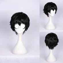 Высокое качество аниме Persona 5 Косплей P5 Джокер парик Ren Amamiya Akira Kurusu косплей парик мужские вечерние на Хэллоуин подставки под парик 2024 - купить недорого