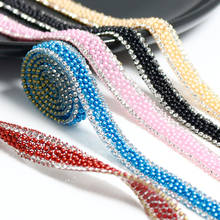 180cm Rhinestone Pearl Chain Hot Fix Sewing Trim  DIY Craft Tape Applicator Ribbon Artesan Sewing Clothes Accessories Width 1cm 2024 - buy cheap