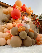 Balões de café pêssego, creme, guirlanda 159pcs, balão de látex de rosa vermelha, marrom, globos, casamento, aniversário, chá de bebê, decoração de festa 2024 - compre barato