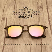 HDCRAFTER 2021 Mens Sunglasses Polarized Wood Mirror Lens Sun Glasses Women Brand Design Driving Glasses UV400 Gafas De Sol 2024 - buy cheap
