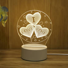 3D lamp Sensor Night Light Valentine's Day gift Heart USB Light Atmosphere Lamp Children's night light bedside lamp for bedroom 2024 - buy cheap