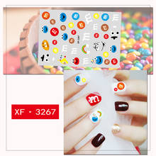 1PC nail art sticker bright colors flower fruit rainbow pattern ultra thin 3D manicure slider nail decals XF001 2024 - buy cheap