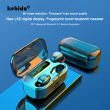 Kebidu-auriculares TWS con Bluetooth 5,0, cascos inalámbricos con Control táctil para música, estéreo de graves, auténticos 2024 - compra barato