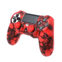 Funda de silicona de calavera para Gamepad + 2 tapas de Joystick para el controlador Delgado PS4 Pro 2024 - compra barato