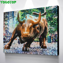 Running Bull Statue Rhinestone Diamond Painting Diy 5D Wall Decoration Square Round Drill Cross Stitch Embroidery Mosaic YY4981 2024 - buy cheap