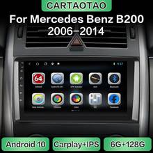 Автомагнитола на Android 10,0 с GPS-навигацией, Wi-Fi, мультимедийный плеер CarPlay для Mercedes Benz B200, класса A, B, W169, W245, Viano, Vito, W639 2024 - купить недорого