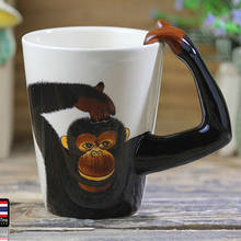 200-300ml tailândia xícara de café cerâmica pintados à mão animal caneca criativa dos desenhos animados copo de água do escritório 2024 - compre barato