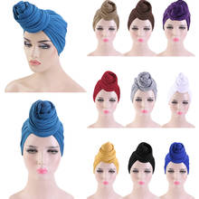 Women Turban Solid Hat Bohemian Style Jersey Top Knot Turban African Twist Headwrap Ladies Hair Accessories India Hat Chemo Cap 2024 - buy cheap