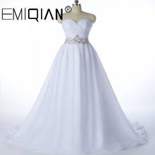 Vestido de noiva branco, novo designer linha, vestidos de noiva, roupão de casamento com renda sem alça, 2021 2024 - compre barato