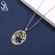 SA SILVERAGE 925 Sterling Silver Tree of Life Pendant Necklaces for Women Gold Color Silver Long Maxi Chain Necklace Chokers 2024 - buy cheap