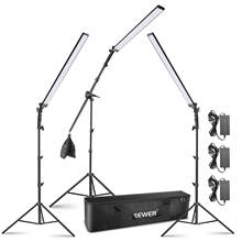 Neewer 3-Pack LED Video Lighting Kit: 60 LED Light Wand 5500K with Adjustable Brightness,Light Stand, Boom Arm, Empty Sandbag 2024 - buy cheap