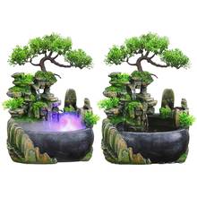 Creative Indoor Simulation Resin Rockery Waterfall Statue Feng Shui Water Fountain Home Garden Crafts-US Plug 2024 - buy cheap