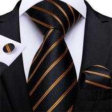 6 pçs gravata masculina teal azul ouro amarelo qualidade laço de casamento para homens handy abotoaduras conjunto de gravata de seda dibangu design negócios moda 2024 - compre barato