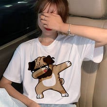 Camiseta Harajuku para mujer, ropa de calle para mujer, Camiseta con estampado de dibujos animados de animales, camiseta blanca informal para mujer 2020 2024 - compra barato