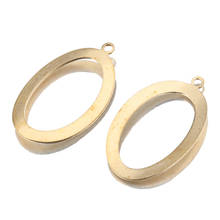 20Pcs Raw Brass Oval Resin Frame Bezel Mold Pendant Hoop Earrings Charms Accessories Diy For Necklace Jewelry Making Wholesale 2024 - buy cheap