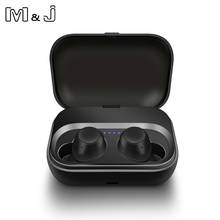 M & j-fones de ouvido tws com bluetooth, sem fio, com botão estéreo, controle com microfone e caixa de carregamento 2024 - compre barato