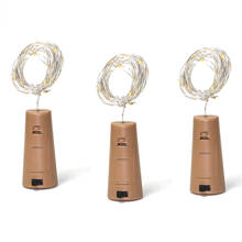 Cadena de botellas en forma de corcho, cadena de luces de hadas, lámpara LED de el tapón, cubierta Vintage, protector de bombilla colgante 2024 - compra barato
