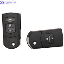 Jingyuqin capa para chave de carro, dobrável, com 2/3 botões, para mazda 3, 5, 6, lâmina sem cortes, 10 peças 2024 - compre barato