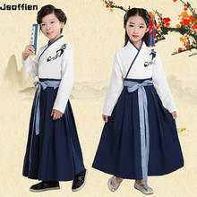 Chinese Traditional Folk Dance Costume Child Boy Hanfu Clothing Girl Han Dynasty Princess Dance Dress Ancient Kids Couple Dress 2024 - buy cheap